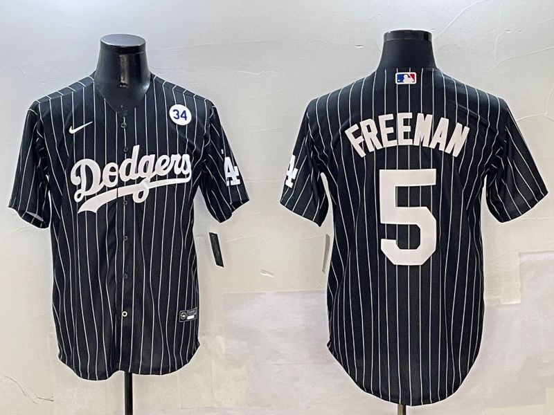 Men Los Angeles Dodgers #5 Freeman Black Stripe Jointly Name 2025 Nike MLB Jersey style 7->los angeles dodgers->MLB Jersey